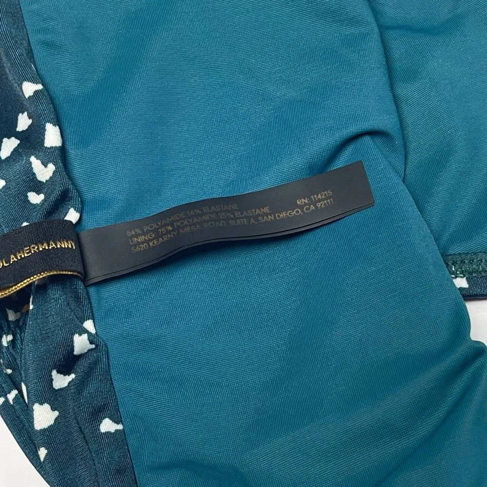 Vix by Paula Hermanny Bikini Bottom Teal‎ Geometric Pattern Cheeky Hipster S $96